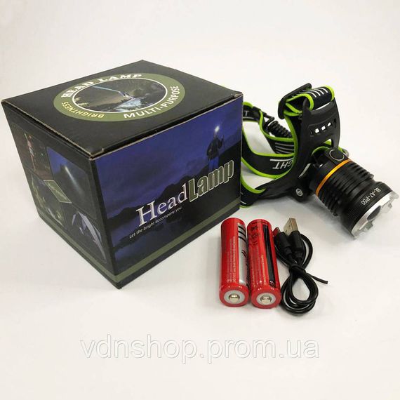 Налобная лампа, Налобный фонарь с удобным ремешком для головы, Мощный налобный LED фонарь KV-60 | Зображення 7