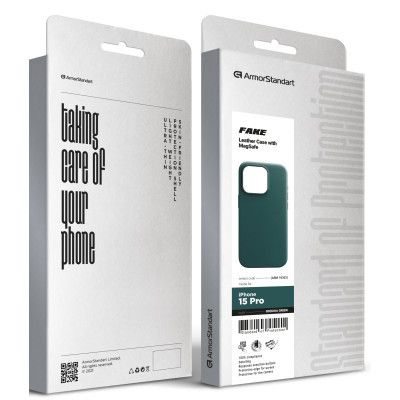 Чехол для мобильного телефона Armorstandart FAKE Leather Case Apple iPhone 15 Pro Sequoia Green (ARM76303) | Зображення 4