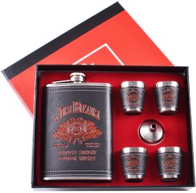 Подарочный набор 6в1 фляга, рюмки, лейка "Jim Beam" TZ-3