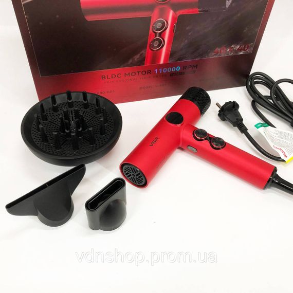 Мощный универсальный фен VGR V-401, Фен обычный для укладки волос Хороший для волос FI-64 | Зображення 7