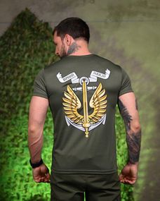 Тактична потоотводяща футболка вірній oliva ПП7718