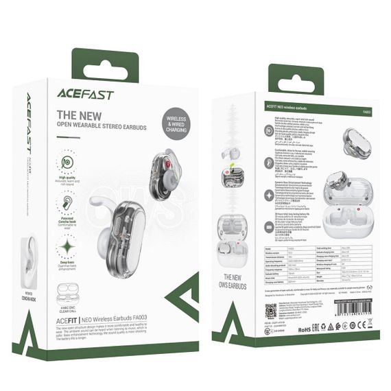 Бездротові навушники ACEFAST FA003 ACEFIT NEO wireless earbuds White | Зображення 5