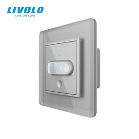 Датчик присутності та руху з автоматичним та ручним керуванням Livolo сірий 2.5D скло