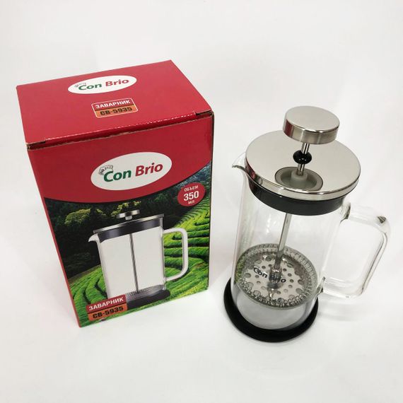 Френч прес Con Brio CB-5935 350 мл, Френч прес скляний на кухню, Френч преси скло | Зображення 6
