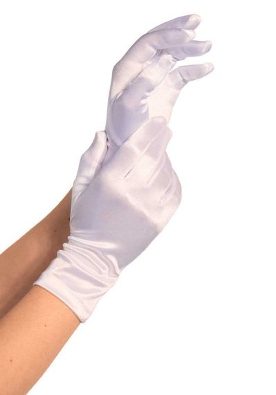 Рукавички сатинові Leg Avenue Satin Wrist білі, One Size Sex Aura