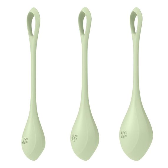 Набір йоні намистин Satisfyer Yoni Power 2 Light Green, диаметр 2-2,5-3см, вес 22-44-73гр Sex Aura