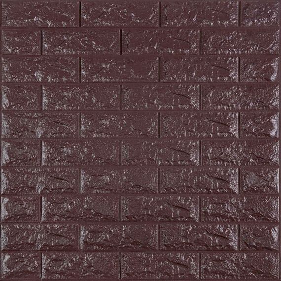 3D панель самоклеюча цегла баклажан-кава 700х770х7мм (018-7) SW-00000045