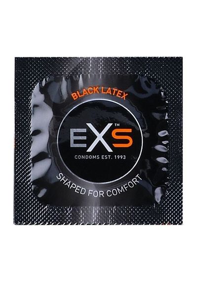 Презервативы анатомические черные Exs BLACK Latex веганские (цена за 5 шт.) sexstyle