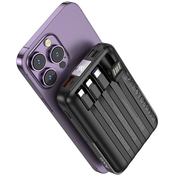 Портативное ЗУ Power Bank Hoco J135 Rico 22.5W+PD20W с БЗУ 10000 mAh Black | Зображення 3