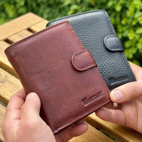 Чоловічий шкіряний гаманець люкс, чоловіче портмоне натуральна шкіра HORTON 301B | Зображення 9