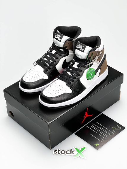 Чоловічі кросівки N-ike Air Jordan  High Black White Khaki 44 - 28 см