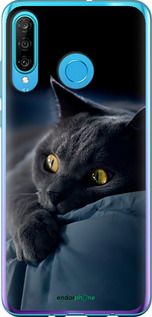 Чохол на Huawei P30 Lite Димчастий кіт "825u-1651-2448"