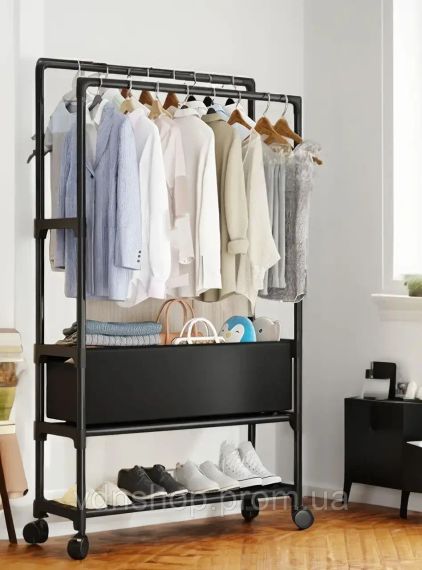 Стойка-вешалка на колесах для вещей и обуви (YH9918-3A) | Зображення 4