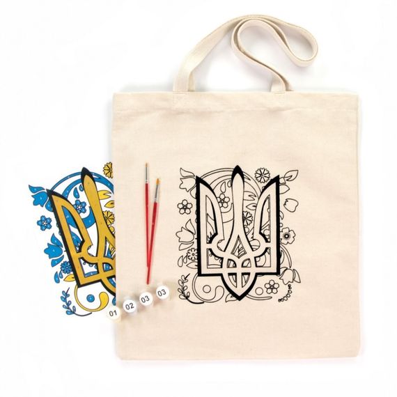 Набор для творчества экосумка-раскраска "Трезубец" N0003604, 38х42 см | Зображення 1