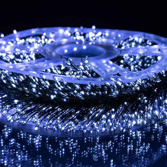 Новорічна гірлянда кімнатна роса Хвойна лапа 50 м 1500 LED зелений провід Біле сяйво D1500L50MGW | Зображення 7