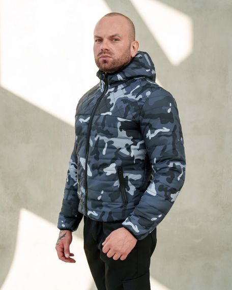 Мужская демисезонная куртка каммуфляжная утепленная BD0042 размер M, цвет серый | Зображення 3