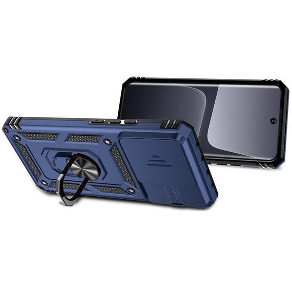 Ударопрочный чехол Camshield Serge Ring для Xiaomi 13 TPU+PC, Шторка на камеру, Синий | Зображення 3