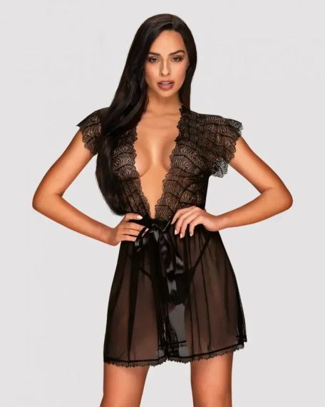 Сексуальний халат Obsessive Romanesa peignoir S/M Sex Aura | Зображення 1