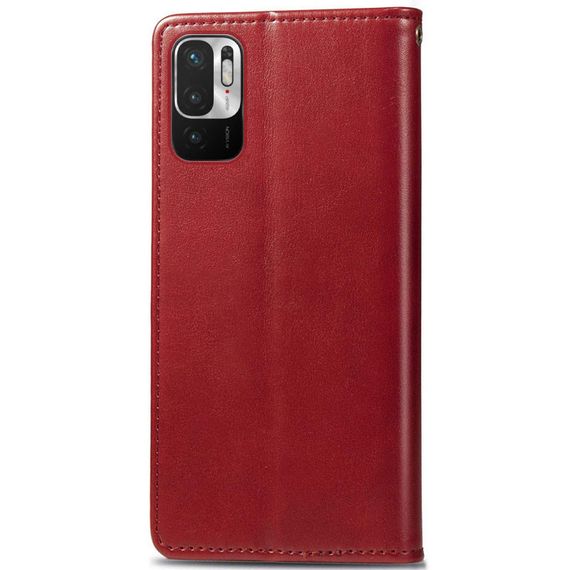 Шкіряний чохол-книжка GETMAN Gallant (PU) для Xiaomi Redmi Note 10 5G/Poco M3 Pro Штучна шкіра, Слот для візитки, Червоний | Зображення 2