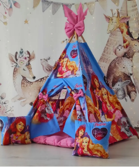 Вигвам , палатка  Кукла Барби ( Barbie )  Полный Комплект! ( коврик БОНБОН+подушки) Новинка 2024 ! | Зображення 1