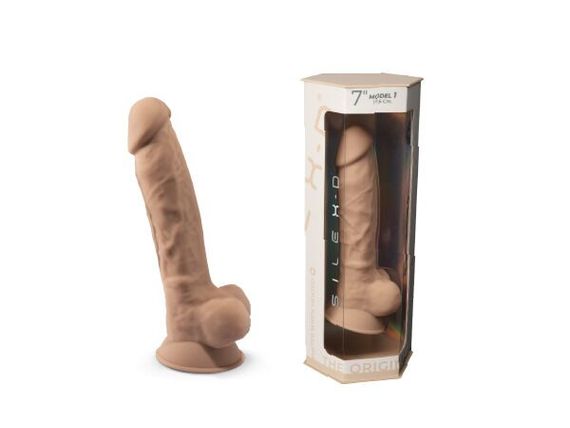 Фаллоимитатор SilexD Johnny Black (MODEL 1 size 7in), двухслойный, силикон + Silexpan, диаметр 3,8см, Телесный | Зображення 8