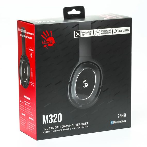 Гарнітура ігрова Bloody M320 (Black), чорний колір, Bluetooth v5.0 + 3.5 Jack | Зображення 6