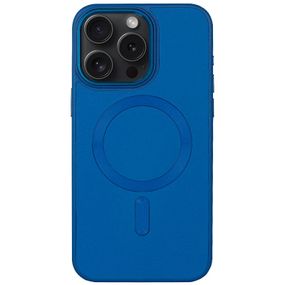 Кожаный чехол Bonbon Leather Metal Style with MagSafe для Apple iPhone 13 Pro (6.1") Синий / Indigo