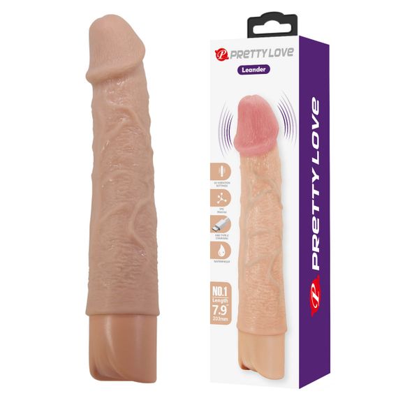 Реалістичний вібратор, що перезаряджається Pretty Love - Leander Realistic Vibrating Dildo, BW-500080 Sex Aura