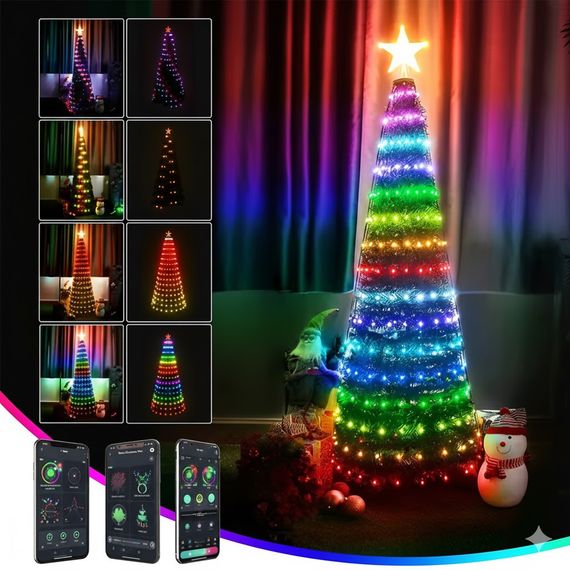 Светодиодная RGB 10м гирлянда на елку или новогоднего декора в дом или на улицу водонепроницаемая IP65 с управлением SMART | Зображення 2