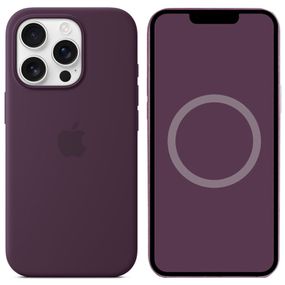 Чохол Silicone case (AAA) with Magsafe and Animation для Apple iPhone 16 Pro (6.3") Plum