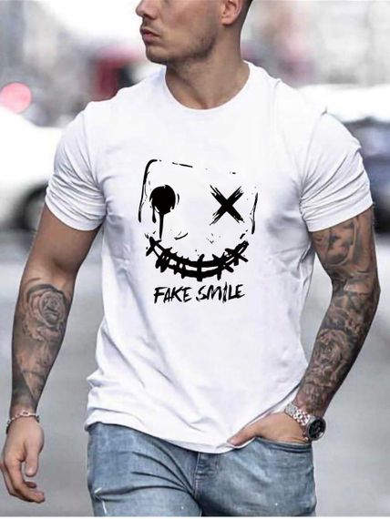 Футболка чоловіча з принтом повсякденна XL Білий