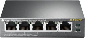TP-Link Комутатор TL-SG1005P 5xGE/4xPoE 56W некерований (TL-SG1005P)