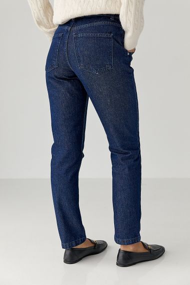 Джинси Mom fit  із застібкою на ґудзиках - синій цвет, 36р (є розміри) | Зображення 1