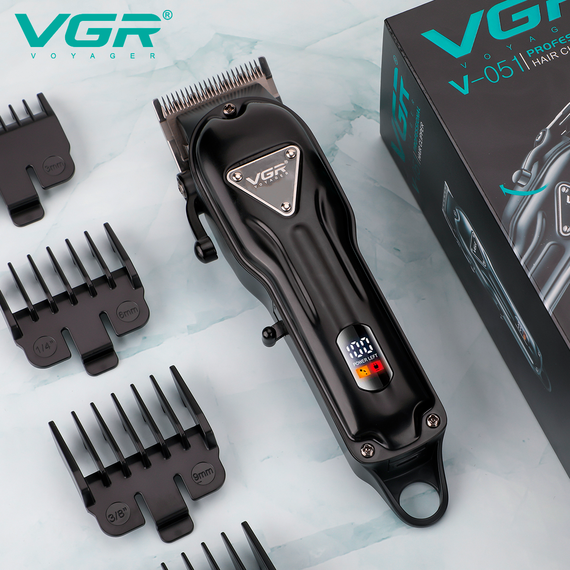Аккумуляторная машинка для стрижки VGR V-051, 4 насадки, 2500 mAh, LED дисплей | Зображення 9