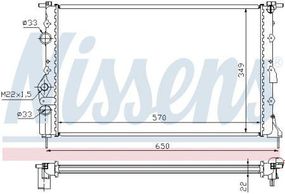 Радіатор Rn Megane I(95-)1.6 I(+)[Oe 77 00 838 135] Nissens Nis 639391