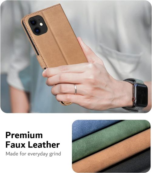 Чохол Leackl для iPhone 12, чохол-гаманець зі штучної шкіри, з протиударним корпусом із ТПУ та тримач | Зображення 2