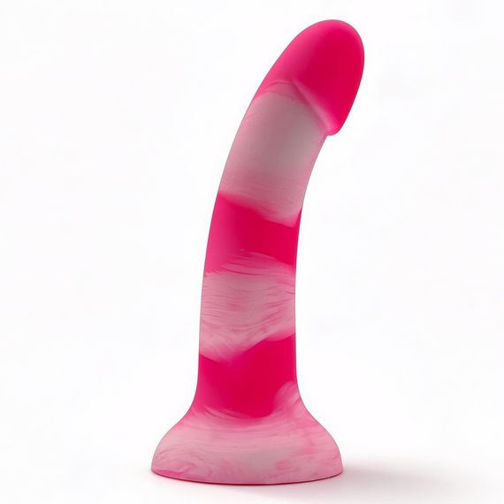 Фаллоимитатор силиконовый ALUME на присоске, с контрастным розовым градиентом Sex Aura | Зображення 2
