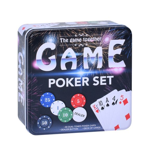 Настільна гра "Покер" TD202315 фішки 80 шт з номіналом, карти | Зображення 2