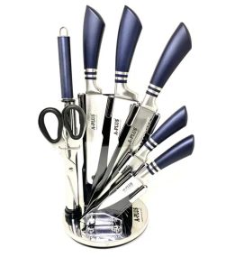 Набір кухонних ножів на підставці, що крутиться A-Plus KF-1004 (8 предметів)