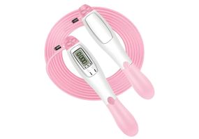 Швидкісна скакалка з лічильником EasyFit білий-рожевий (EF-1916-WP)