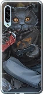 Чохол на Samsung Galaxy A90 5G gamer cat із силікону FCh_033223