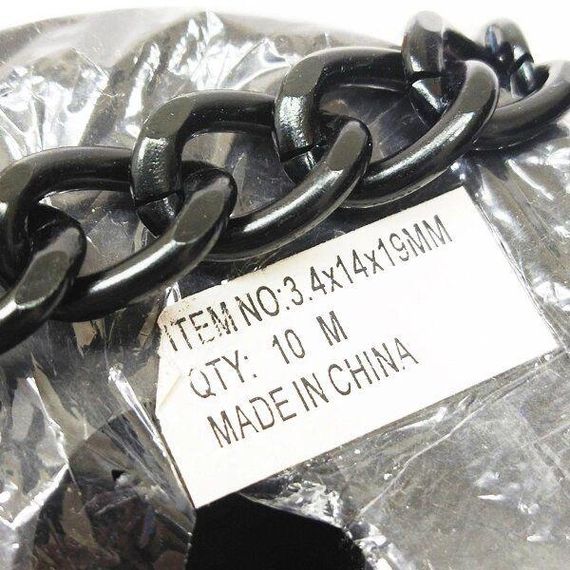 Декоративные цепи, цвет черный 3,4 мм | Зображення 2