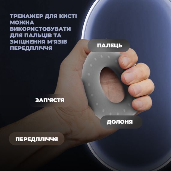 Еспандер кистьовий силіконовий Паверплей PP-4338 Hand Grip Large 25 кг. Сірий | Зображення 6