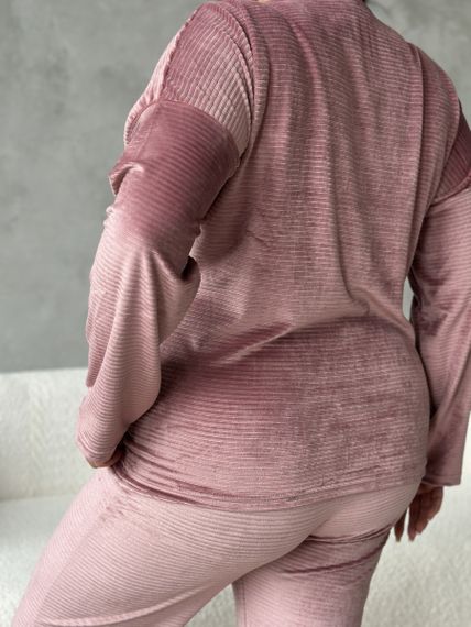 Розкішний домашній костюм піжама PLUS SIZE з велюру | Зображення 7