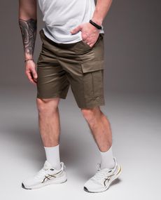 Мужские летние шорты карго с накладными карманами, под ремень RA2032, цвет хаки, размер L