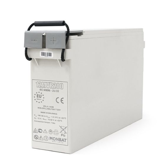 Аккумуляторная батарея MONBAT FRONT TERMINAL 12MVR200 AGM 12V/200 Ah, 555x125x316 мм, 59.2 кг