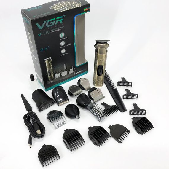 Чоловічий набір VGR V-110 8 в 1, Машинка для стрижки голови, Машинка для стрижки для дому | Зображення 1