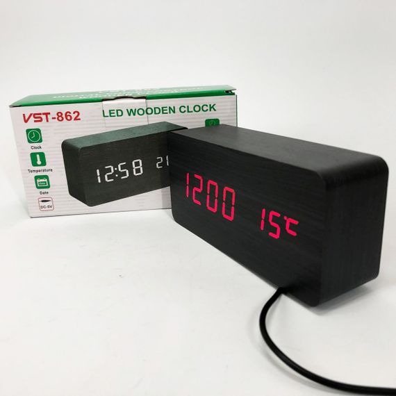 Настільний годинник для офісу VST-862, Годинник з показом температури і вологості VC-22 | Зображення 1