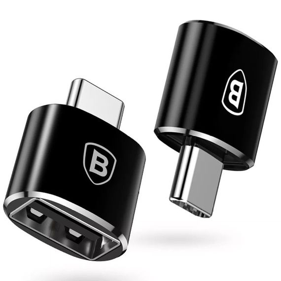 Перехідник Baseus USB Female To Type-C Male Adapter Converter (CATOTG) Чорний