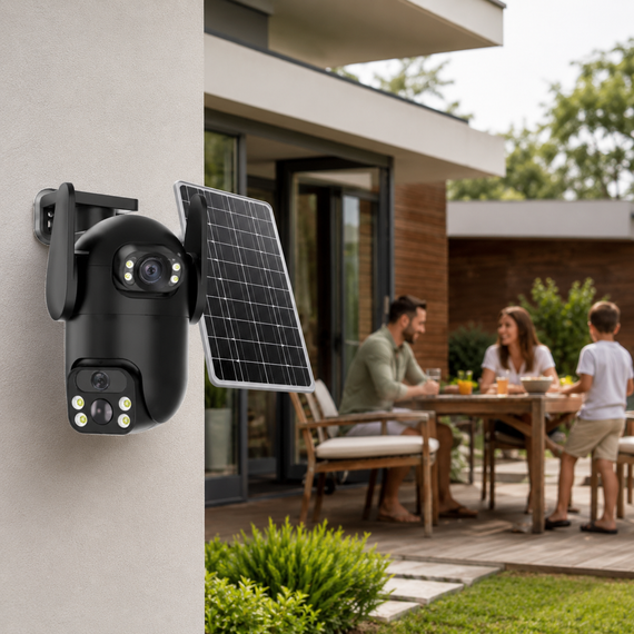 Камера відеоспостереження із сонячною панеллю AND VQ05-4G solar camepa app380 / Камера вулична 6.0 Мп | Зображення 3